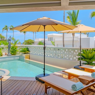 Poolside patio
