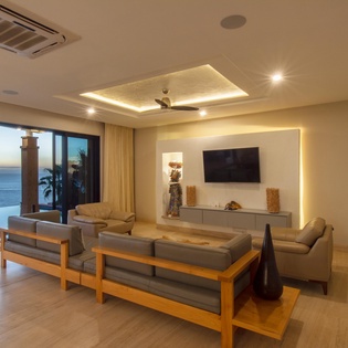 Living room with flat screen