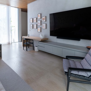 Bedroom suite with seating area