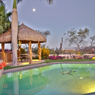 Poolside during dusk