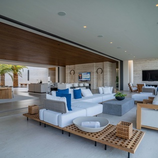 Outdoor seating overlooking ocean views