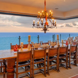 Large dining area seating 12 with incredible ocean views