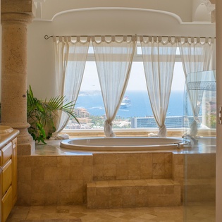 Tub in bathroom