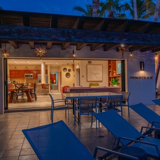 Patio looking into villa's interior