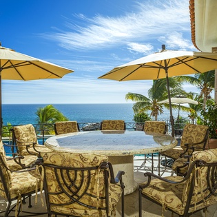 Outdoor dining with amazing beachfront views