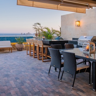 Patio seating with bar