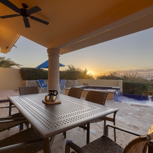 Patio with outdoor dining area