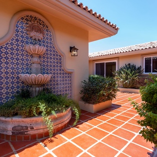 Courtyard with a beautiful fountain