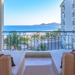 Balcony views of beachfront
