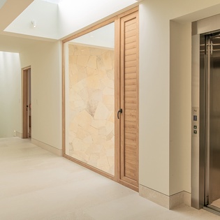Interior of villa with elevator