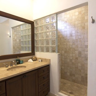 En-suite bathroom with walk-in shower