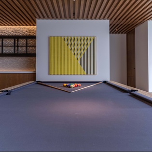 Pool table in entertainment area