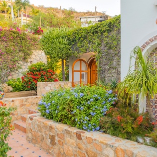 Garden entrance of villa