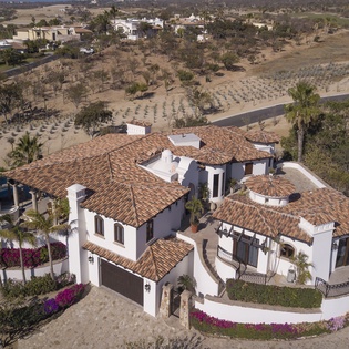 Aerial view of villa