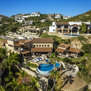 Bird's eye view of villa's exterior