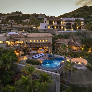 View of villa's exterior and patio