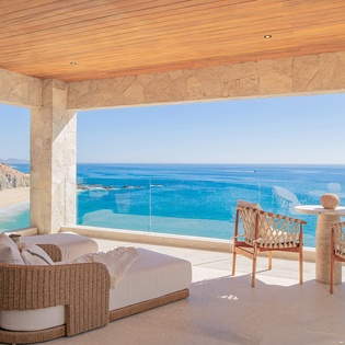 Seating with ocean views