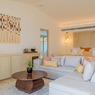 Bedroom suite with seating area