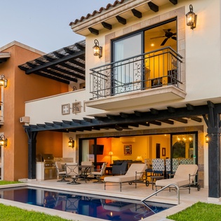 Poolside view of villa-3