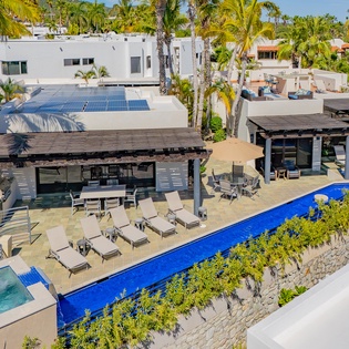 Bird's eye of villa's patio