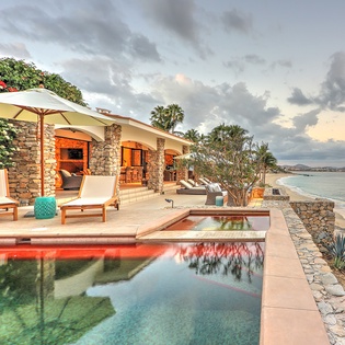 Poolside with beach view