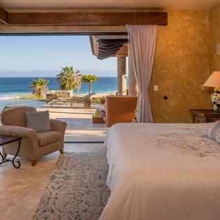Suite with patio entrance and ocean view