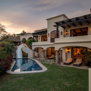Poolside view of patio