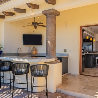 Counter seating outdoors