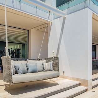 Outdoor swing chair with incredible view