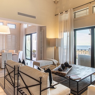 Living area with ocean views