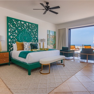 Bedroom suite with patio access