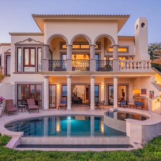 Poolside view of exterior