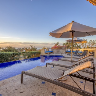 Poolside patio