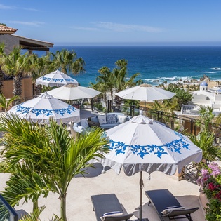 Sunny patio with incredible views