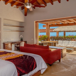 Bedroom suite with outdoor seating