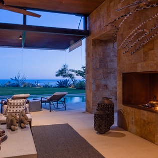 Cozy living space with fireplace