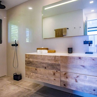 Bathroom at WV SUM, Pointe Milou, St. Barthelemy