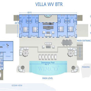 Floorplan of WV BTR, Pointe Milou, St. Barthelemy