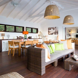 Living Room at WV BOU, Pointe Milou, St. Barthelemy