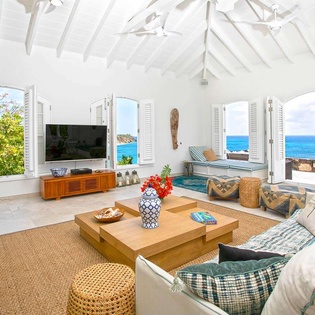 Living Room at PIE LIB, Beach Side/Baie Rouge, St. Martin