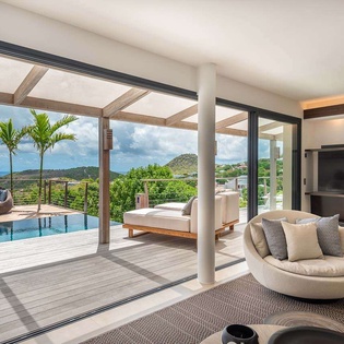 Living Room at WV ONE, Colombier, St. Barthelemy