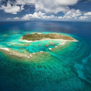 Aerial photo of NEC GRH, Necker Island, Necker