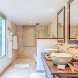 Bathroom at WV ISI, St. Jean, St. Barthelemy