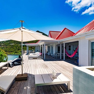 Deck at WV SBM, Grand Cul de Sac, St. Barthelemy