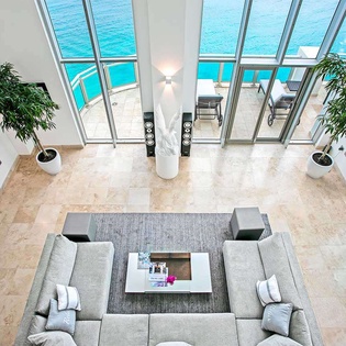 Living Room at PIE COV, Beachfront/Cupecoy, St. Martin