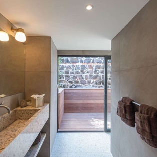 Bathroom at WV MNT, Pointe Milou, St. Barthelemy