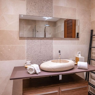 Bathroom at WV UPS, Pointe Milou, St. Barthelemy