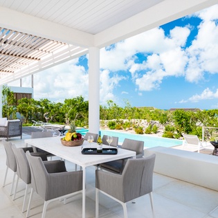 Dining Room at TC BEO4, Babalua Beach, Turks & Caicos