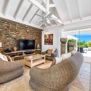 Living Room at PIE LAN, Hillside/Terres Basses, St. Martin
