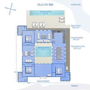 Floorplan of WV BBA, St. Jean, St. Barthelemy